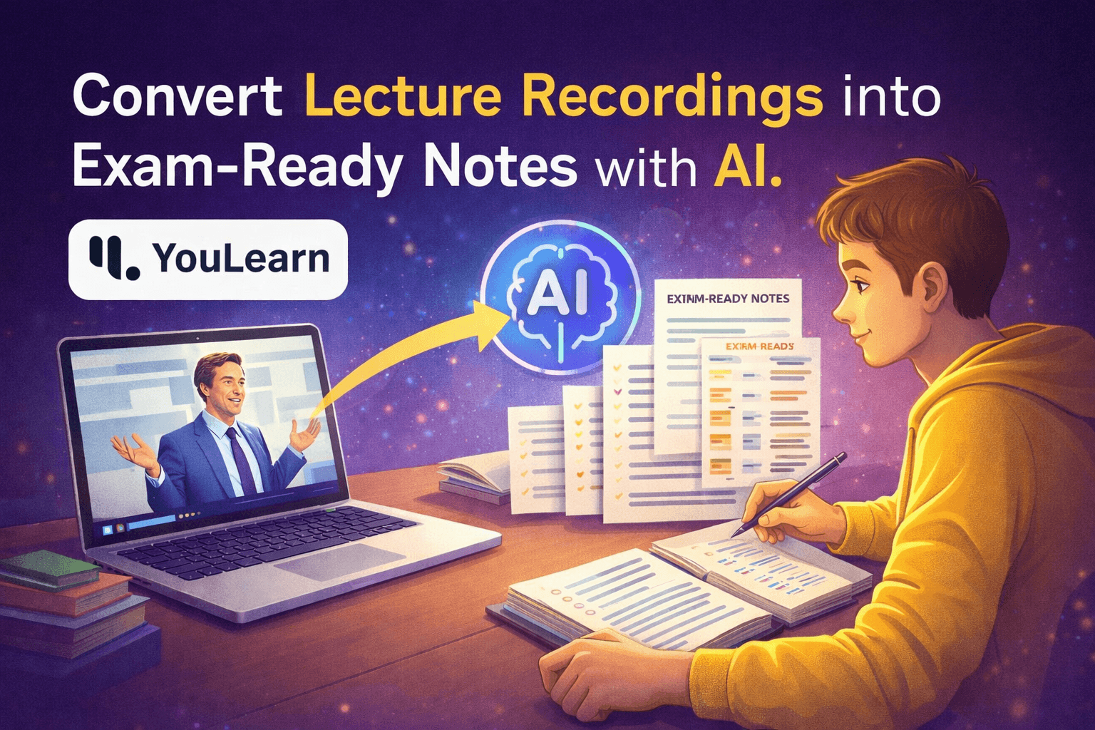 Convert Lecture Recordings into Structured Exam-Ready Notes Using AI